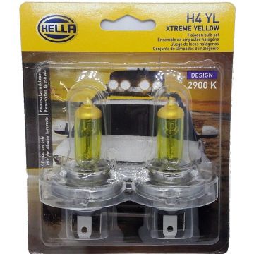 HELLA Xtreme Yellow H4 Bulbs, pair, H4 YL